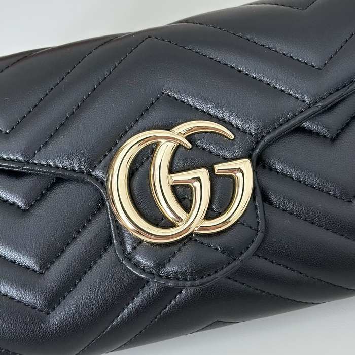 Gucci BagTypeTote Quilted Leather Wallet Black 01A