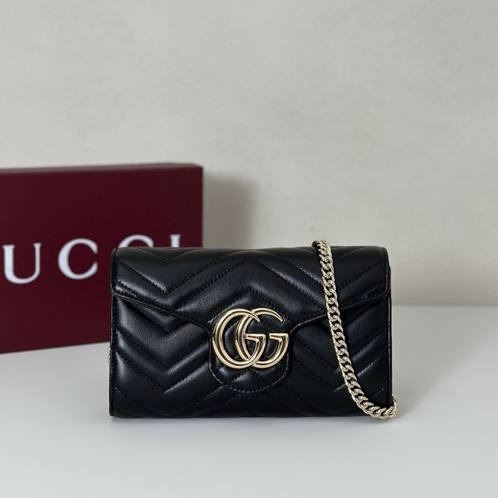 Gucci BagTypeTote Quilted Leather Wallet Black 01A