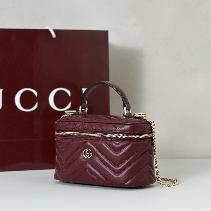 Gucci BagTypeTote Quilted Mini Bag Burgundy 01A