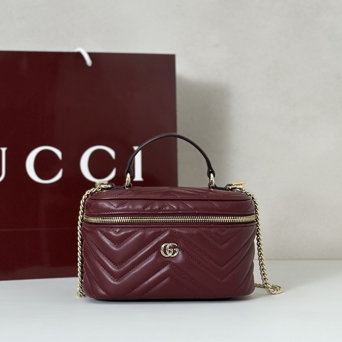 Gucci BagTypeTote Quilted Mini Bag Burgundy 01A