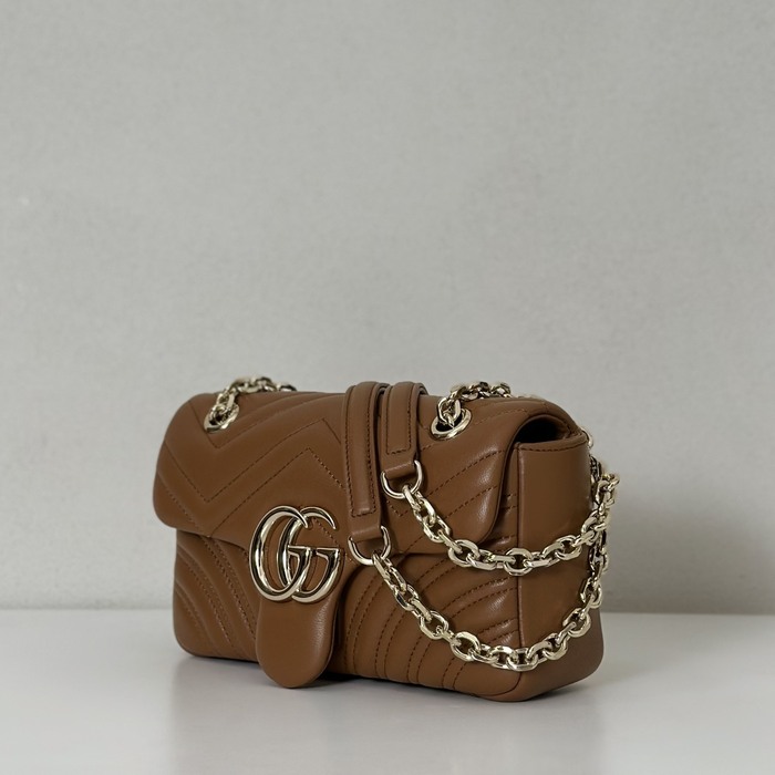 Gucci BagTypeTote Quilted Shoulder Bag Brown 01A