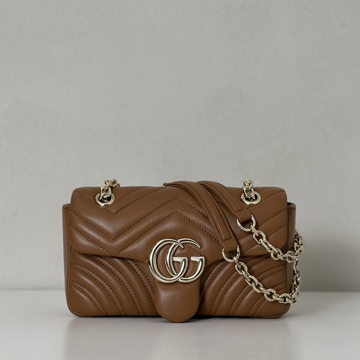 Gucci BagTypeTote Quilted Shoulder Bag Brown 01A