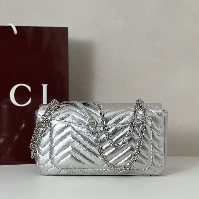 Gucci BagTypeTote Quilted Shoulder Bag Grey 01A 2