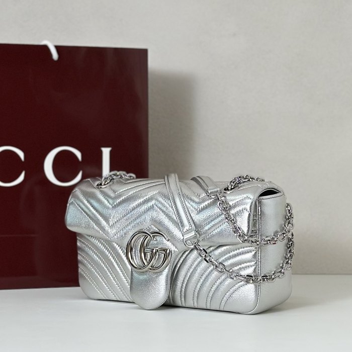 Gucci BagTypeTote Quilted Shoulder Bag Grey 01A 2