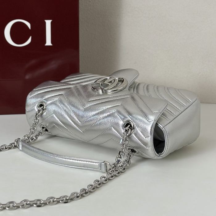 Gucci BagTypeTote Quilted Shoulder Bag Grey 01A 2