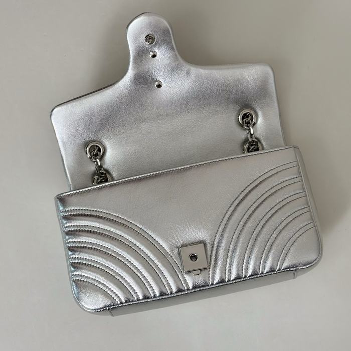 Gucci BagTypeTote Quilted Shoulder Bag Grey 01A 2