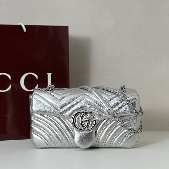 Gucci BagTypeTote Quilted Shoulder Bag Grey 01A 2