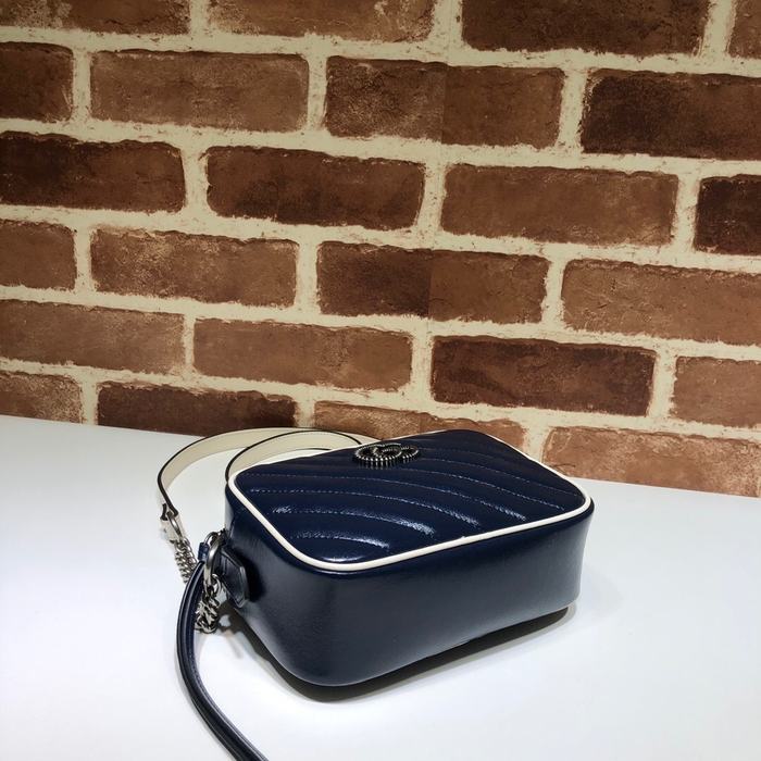 Gucci BagTypeTote Quilted Shoulder Bag Navy 01A