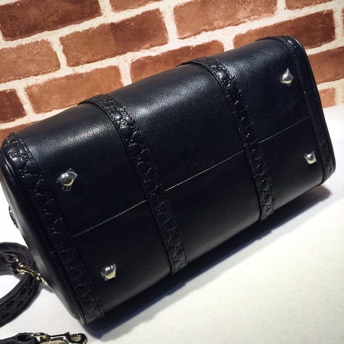 Gucci BagTypeTote Structured Leather Tote Black 01A