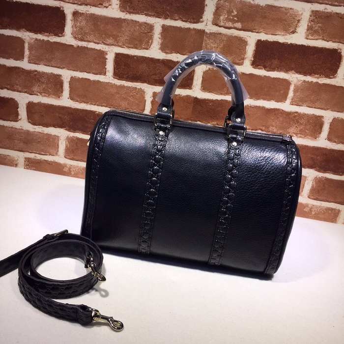 Gucci BagTypeTote Structured Leather Tote Black 01A