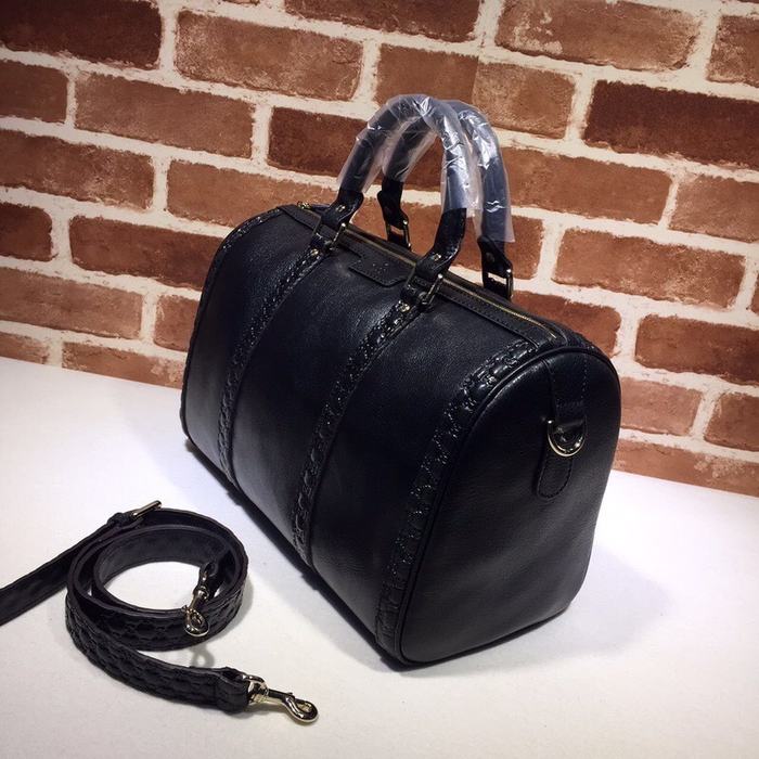 Gucci BagTypeTote Structured Leather Tote Black 01A