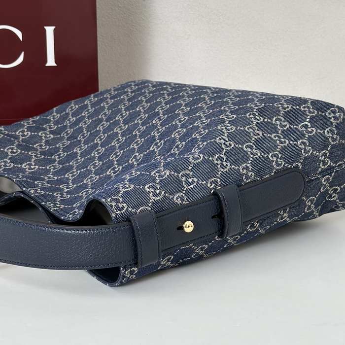 Gucci BagTypeTote Stylish Hobo Tote Navy 01A