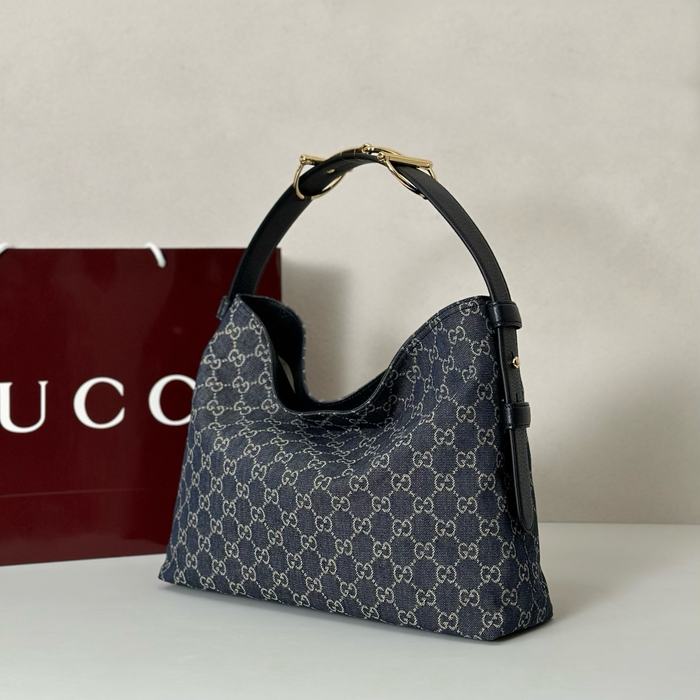 Gucci BagTypeTote Stylish Hobo Tote Navy 01A