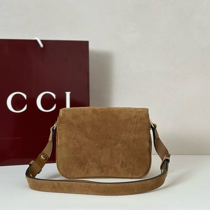 Gucci BagTypeTote Suede Bag with sophisticated detailing Tan 01A