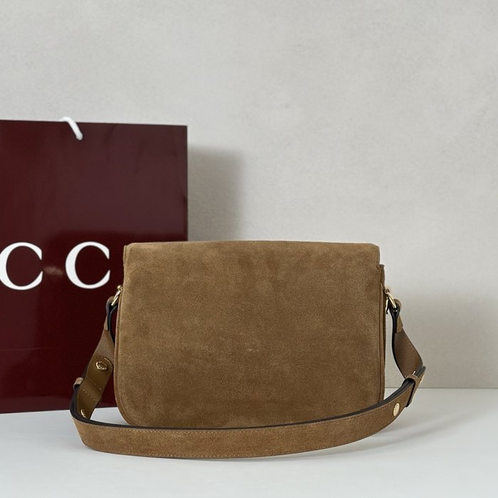 Gucci BagTypeTote Suede Crossbody Bag Tan 01A