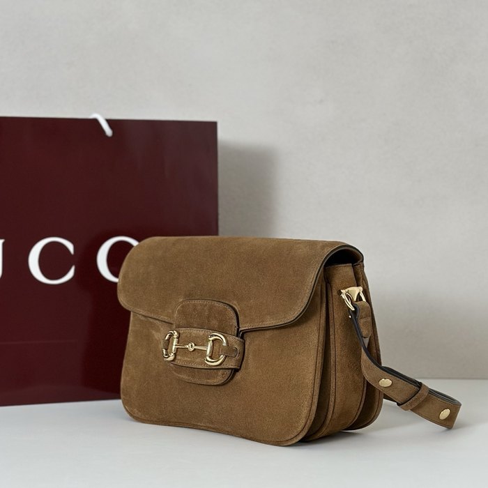 Gucci BagTypeTote Suede Crossbody Bag Tan 01A