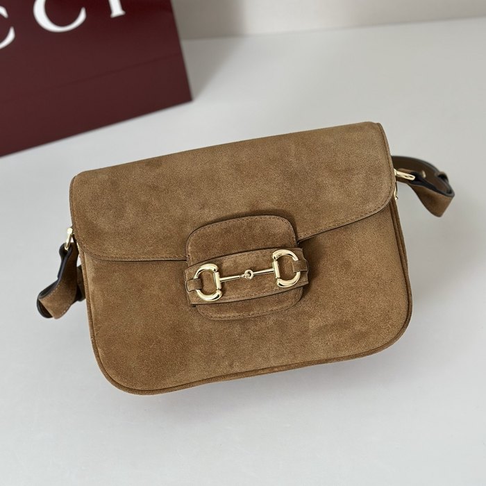 Gucci BagTypeTote Suede Crossbody Bag Tan 01A