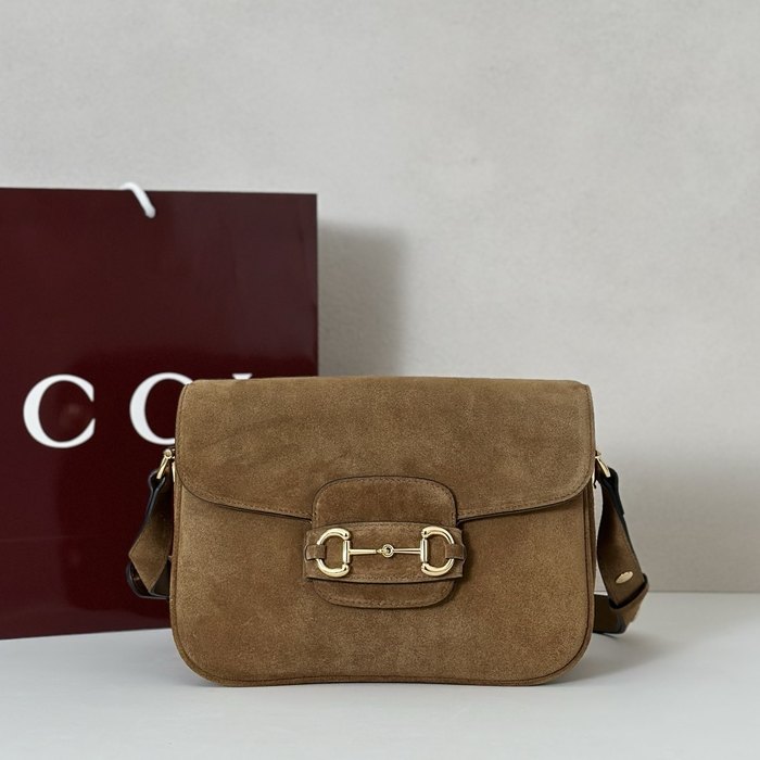 Gucci BagTypeTote Suede Crossbody Bag Tan 01A