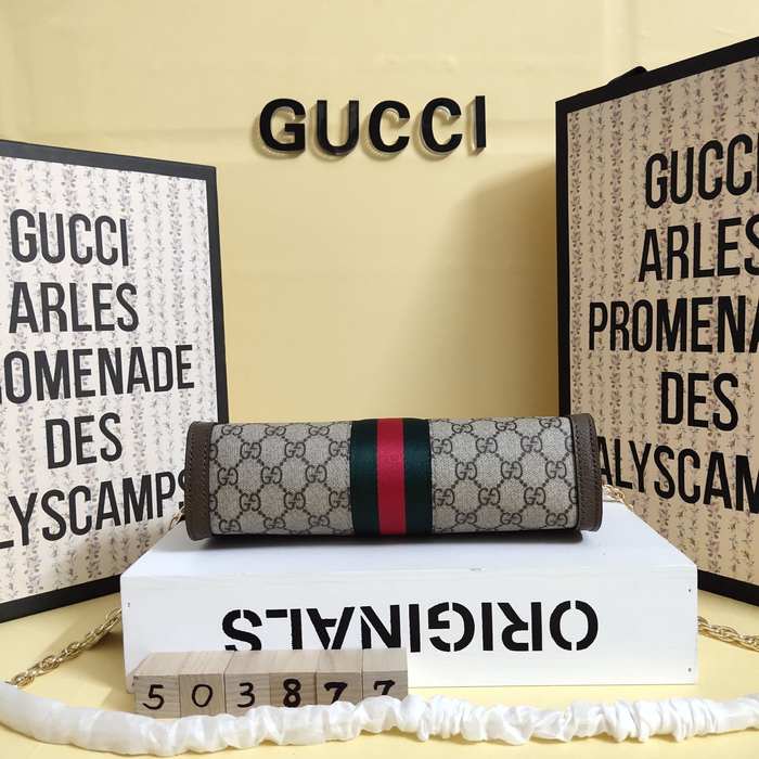 Gucci BagTypeTote canvas bag with signature pattern and stripe detail Brown 01A