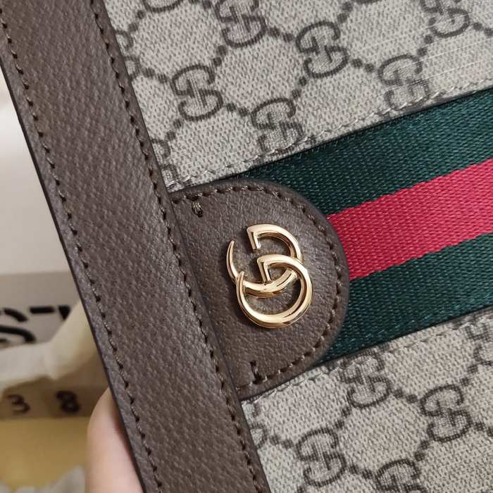 Gucci BagTypeTote canvas bag with signature pattern and stripe detail Brown 01A