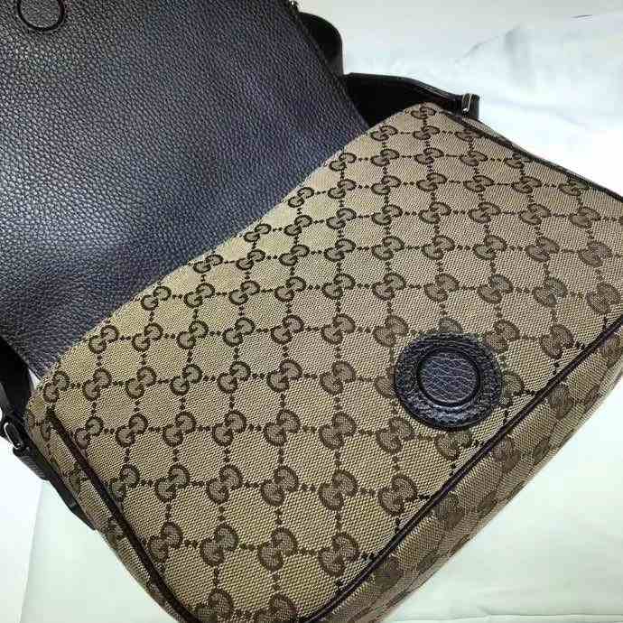 Gucci BagTypeTote canvas shoulder bag with leather accents Brown 01A