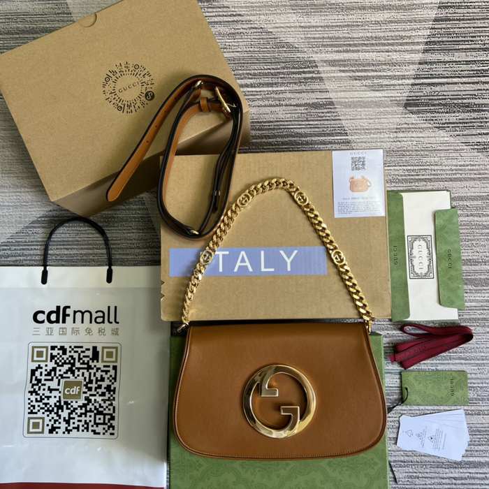 Gucci BagTypeTote casual small tote with chain detail Brown 01A