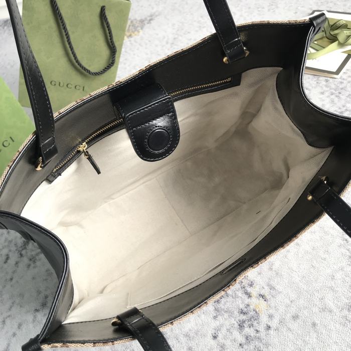 Gucci BagTypeTote classic canvas tote with structured shape Brown 01A