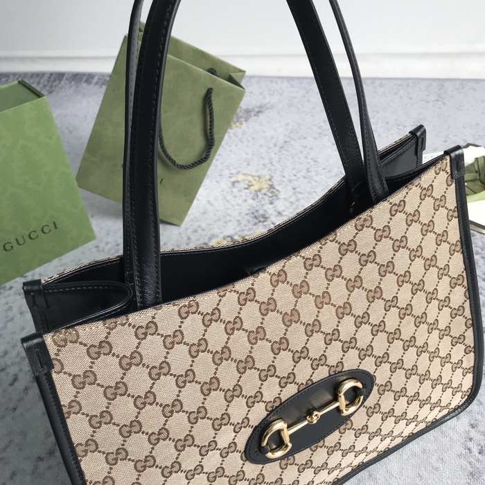 Gucci BagTypeTote classic canvas tote with structured shape Brown 01A
