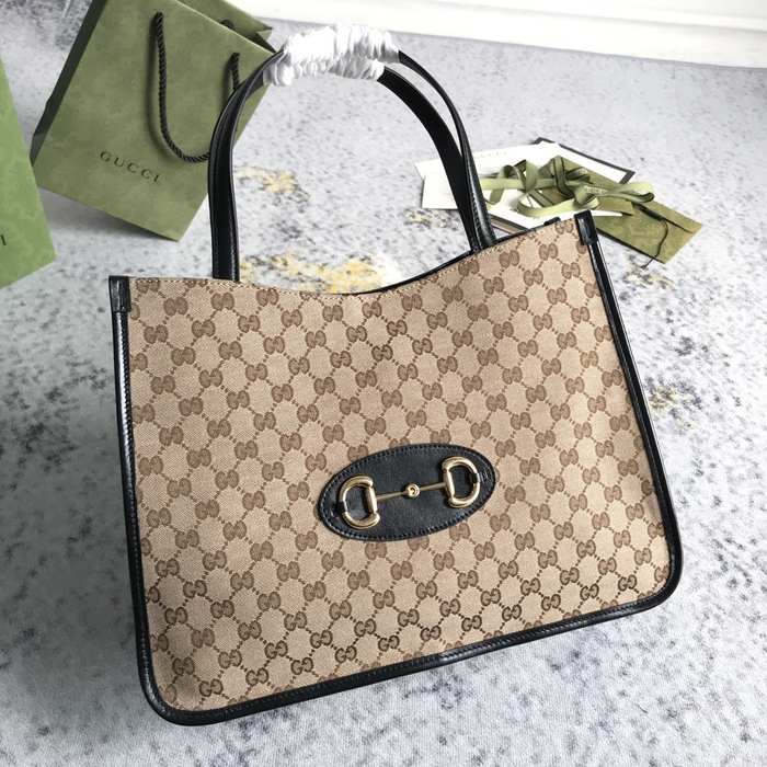 Gucci BagTypeTote classic canvas tote with structured shape Brown 01A