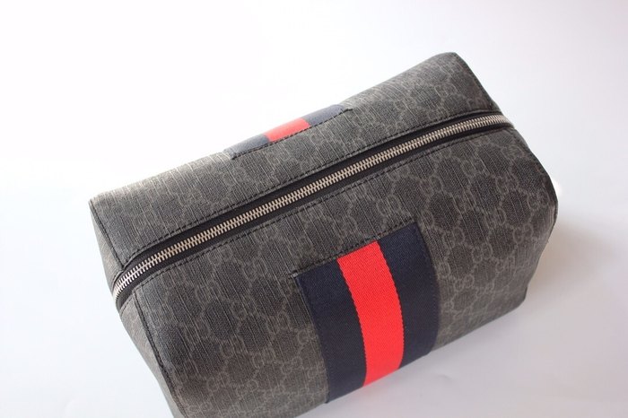 Gucci BagTypeTote cosmetic bag with stripe details Grey 01A