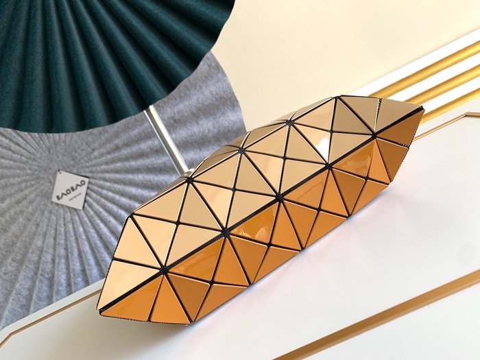 Issey Miyake Tote Bag with geometric design and glossy finish Tan 01A