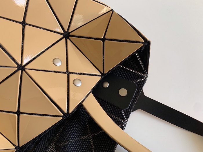 Issey Miyake Tote Bag with geometric design and glossy finish Tan 01A