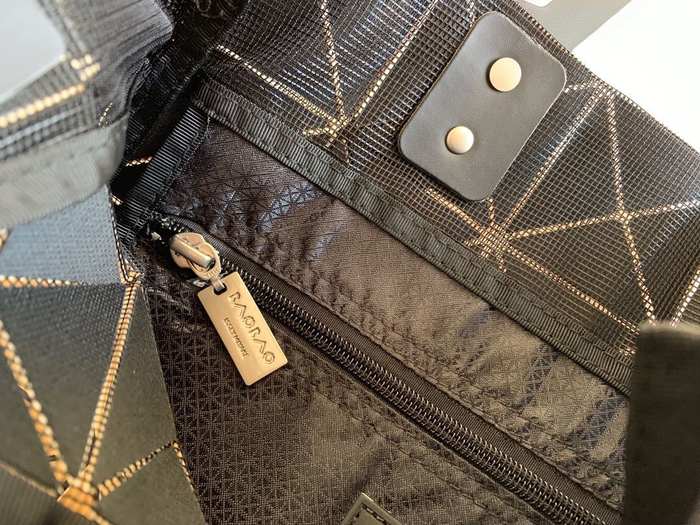 Issey Miyake Tote Bag with geometric design and glossy finish Tan 01A