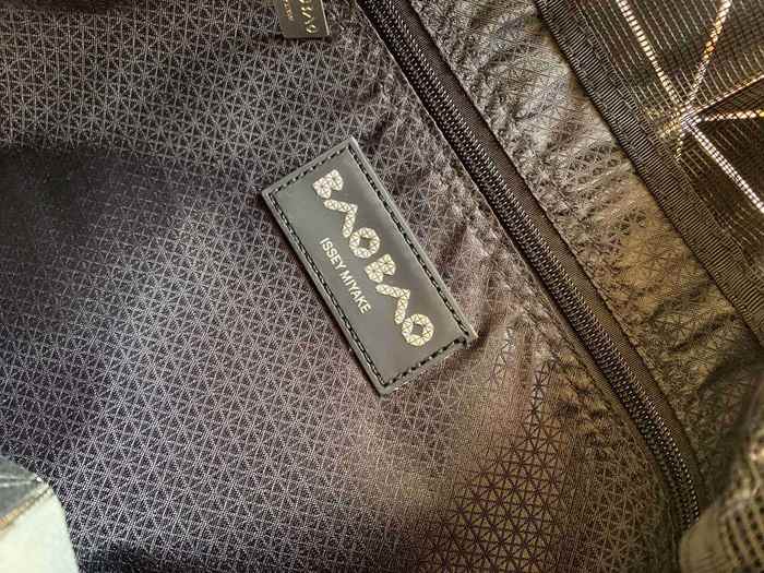 Issey Miyake Tote Bag with geometric design and glossy finish Tan 01A