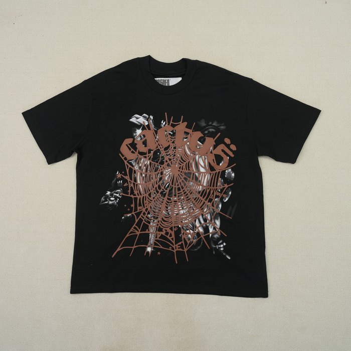 Clothing Sp5der x Travis Scott Cactus Jack Airbrush T shirt Black