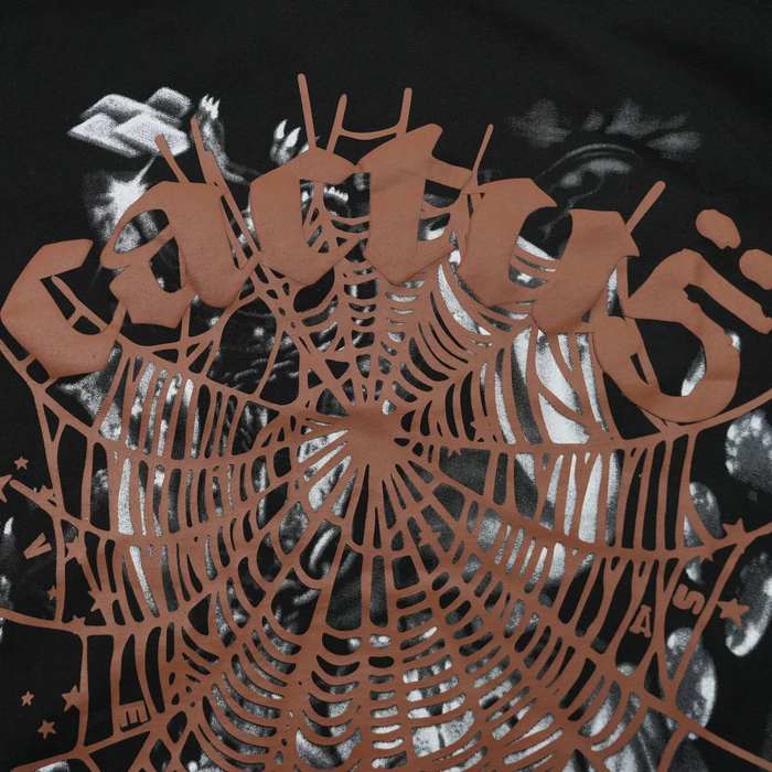 Clothing Sp5der x Travis Scott Cactus Jack Airbrush T shirt Black