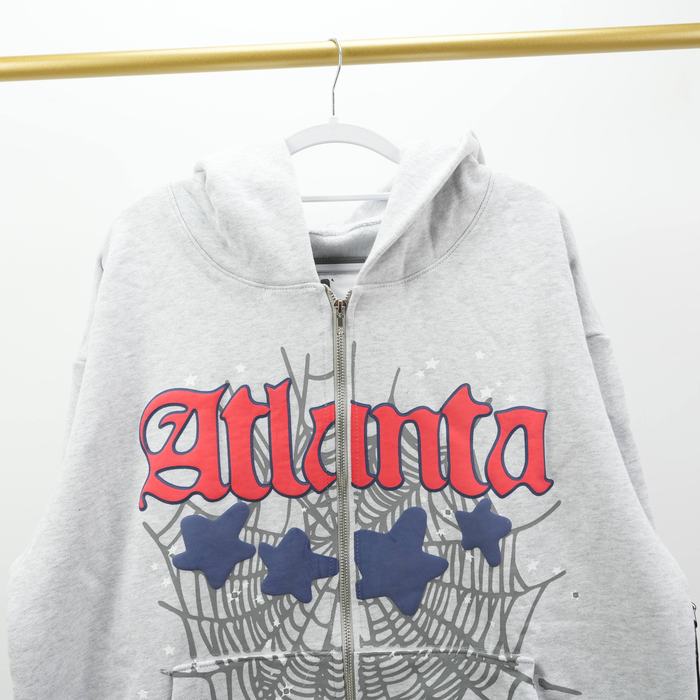 Clothing Sp5der Atlanta Full Zip Hoodie Grey