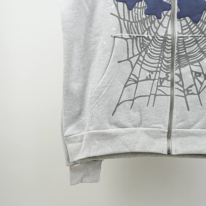 Clothing Sp5der Atlanta Full Zip Hoodie Grey