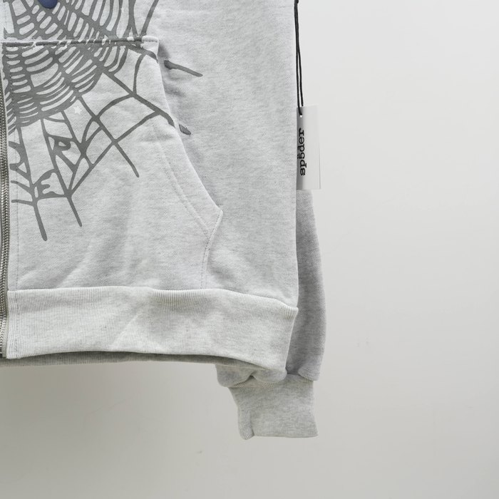 Clothing Sp5der Atlanta Full Zip Hoodie Grey