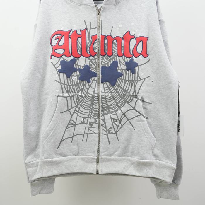 Clothing Sp5der Atlanta Full Zip Hoodie Grey