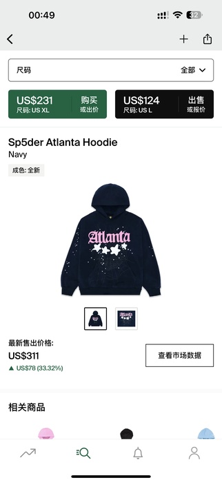 Clothing hoodie Navy