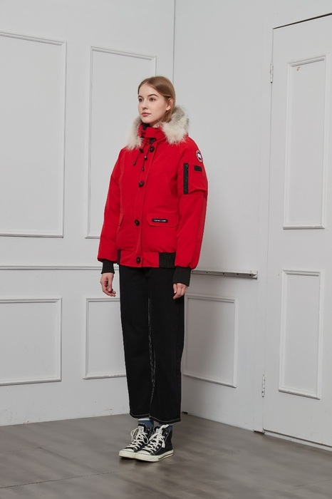 Yupoo Canada Goose beanie black pompom Canada Goose down jacket bucket beige patch Red