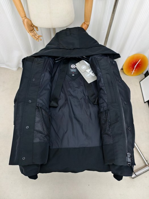 Yupoo Canada Goose beanie black pompom Canada Goose down jacket puffer black patch hood Black 024