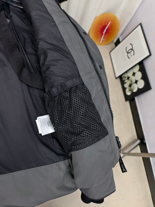Yupoo Canada Goose beanie gray patch Canada Goose down jacket puffer black hooded jacket Grey 011