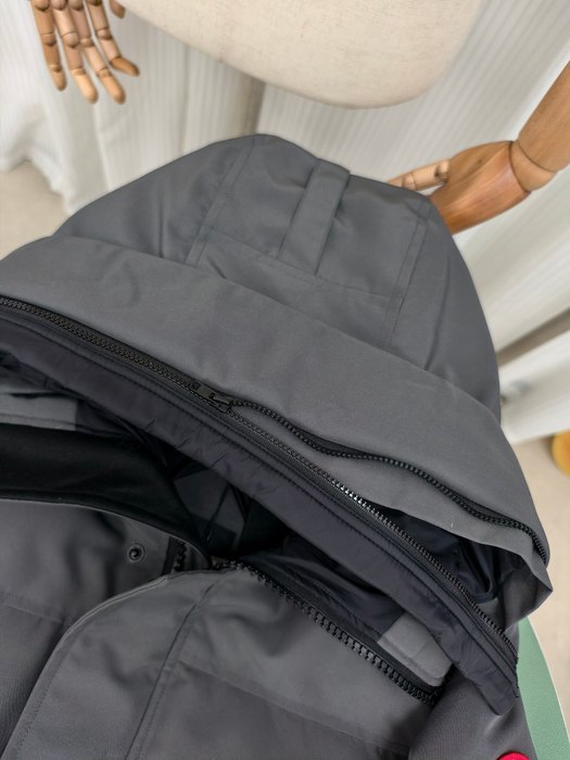 Yupoo Canada Goose beanie gray patch Canada Goose down jacket puffer black hooded jacket Grey 011