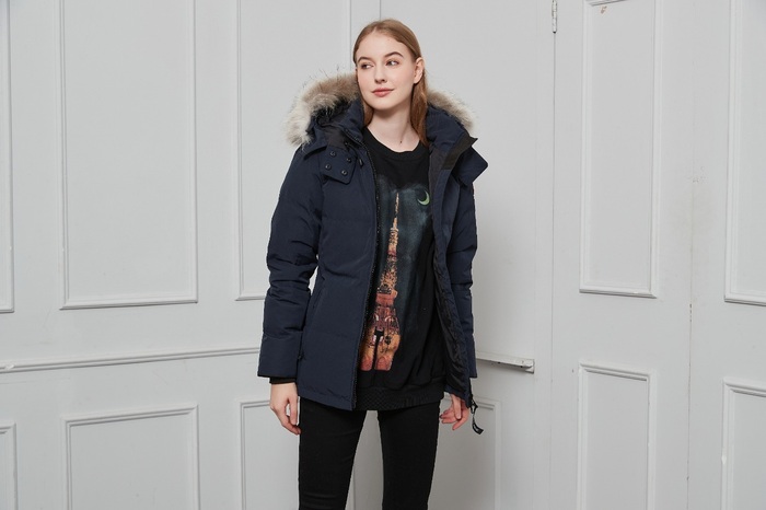 Yupoo Canada Goose beanie gray pompom Canada Goose down jacket beanie black pompom Navy 017