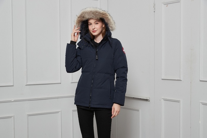 Yupoo Canada Goose beanie gray pompom Canada Goose down jacket beanie black pompom Navy 017