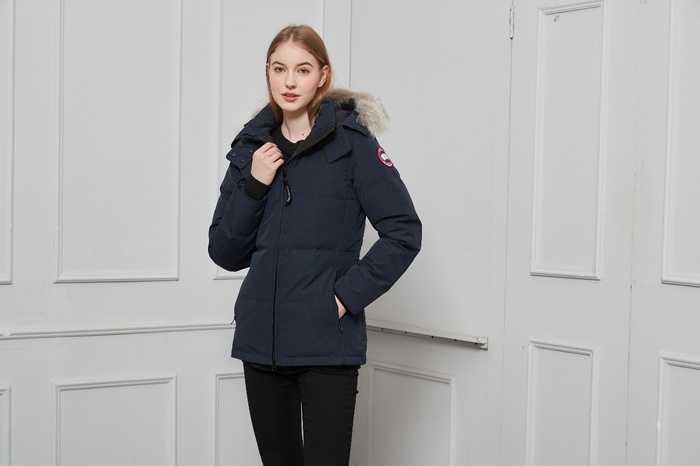 Yupoo Canada Goose beanie gray pompom Canada Goose down jacket beanie black pompom Navy 017