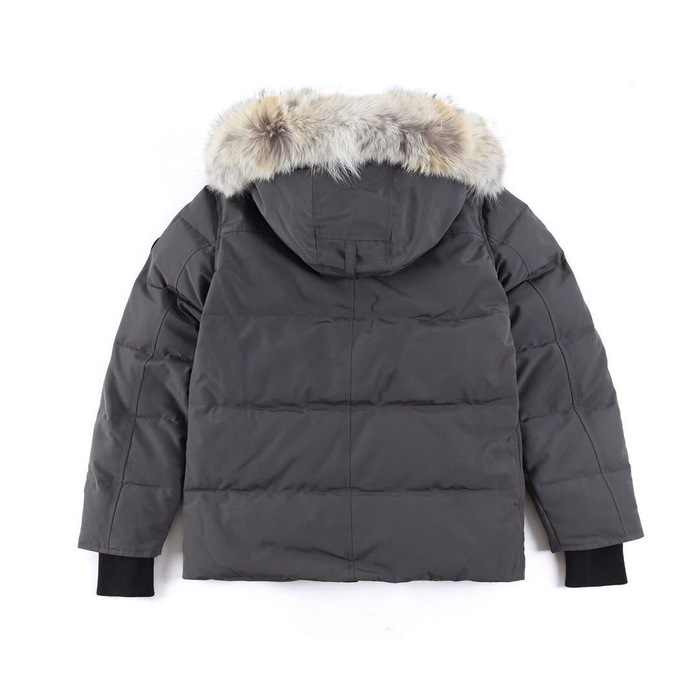 Yupoo Canada Goose down gray fur hood Canada Goose down jacket puffer grey fur hood Black 031