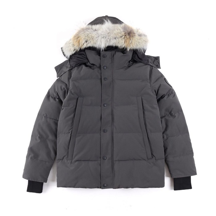 Yupoo Canada Goose down gray fur hood Canada Goose down jacket puffer grey fur hood Black 031